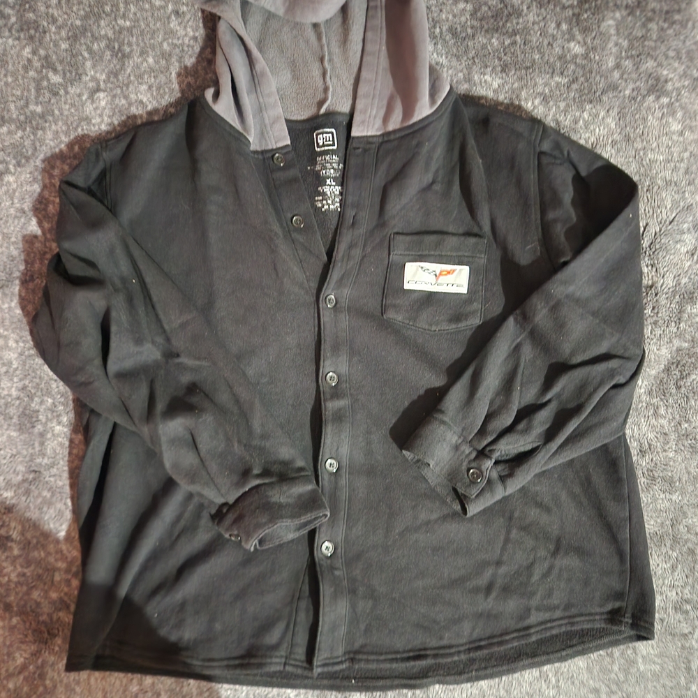 Men's Black Hooded Shirt